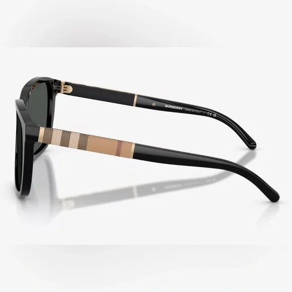 NWT [Burberry] Square Black/Grey Signature Plaid Sunglasses, Men’s or Unisex - Picture 7 of 16